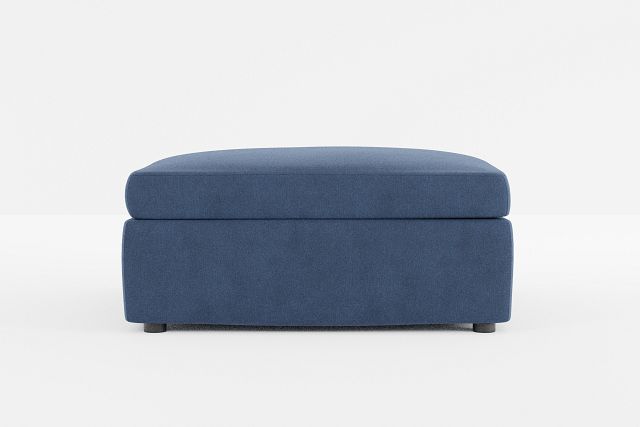 Destin Revenue Dark Blue Fabric Cocktail Ottoman