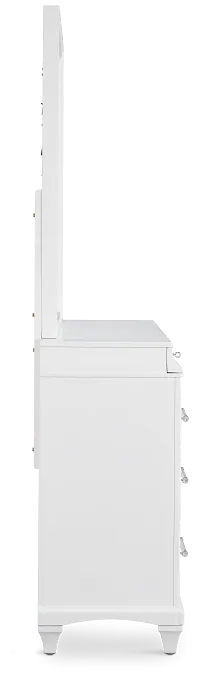 Milan White Dresser & Mirror