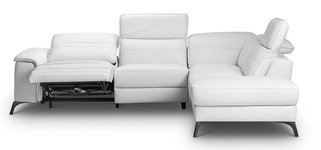 Pearson White Leather Right Bumper Power Reclining Sectional (8)