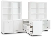 Newport White Large Peninsula Door Wall Desk