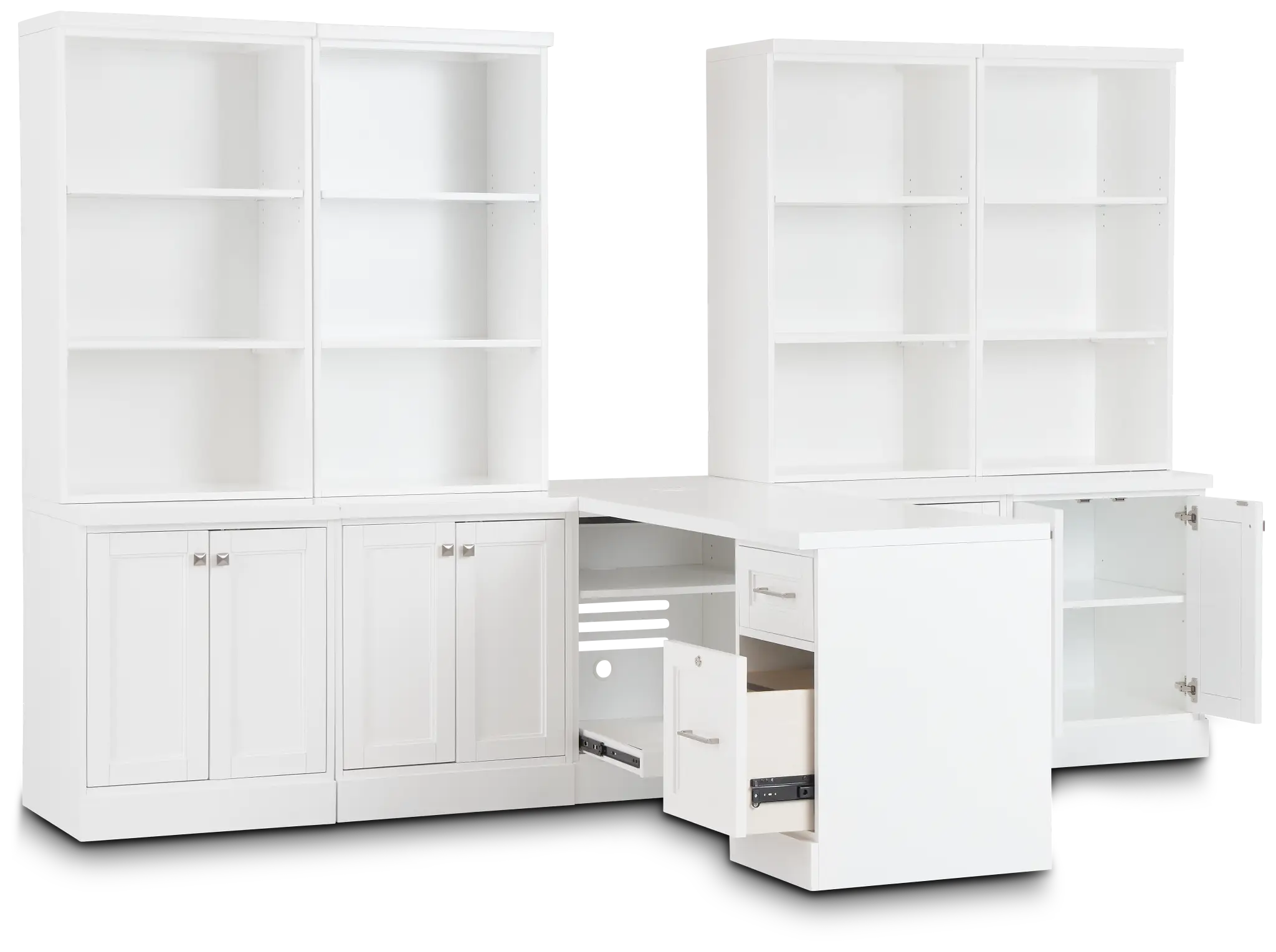 Newport White Large Peninsula Door Wall Desk Newport White Large Peninsula Door Wall Desk