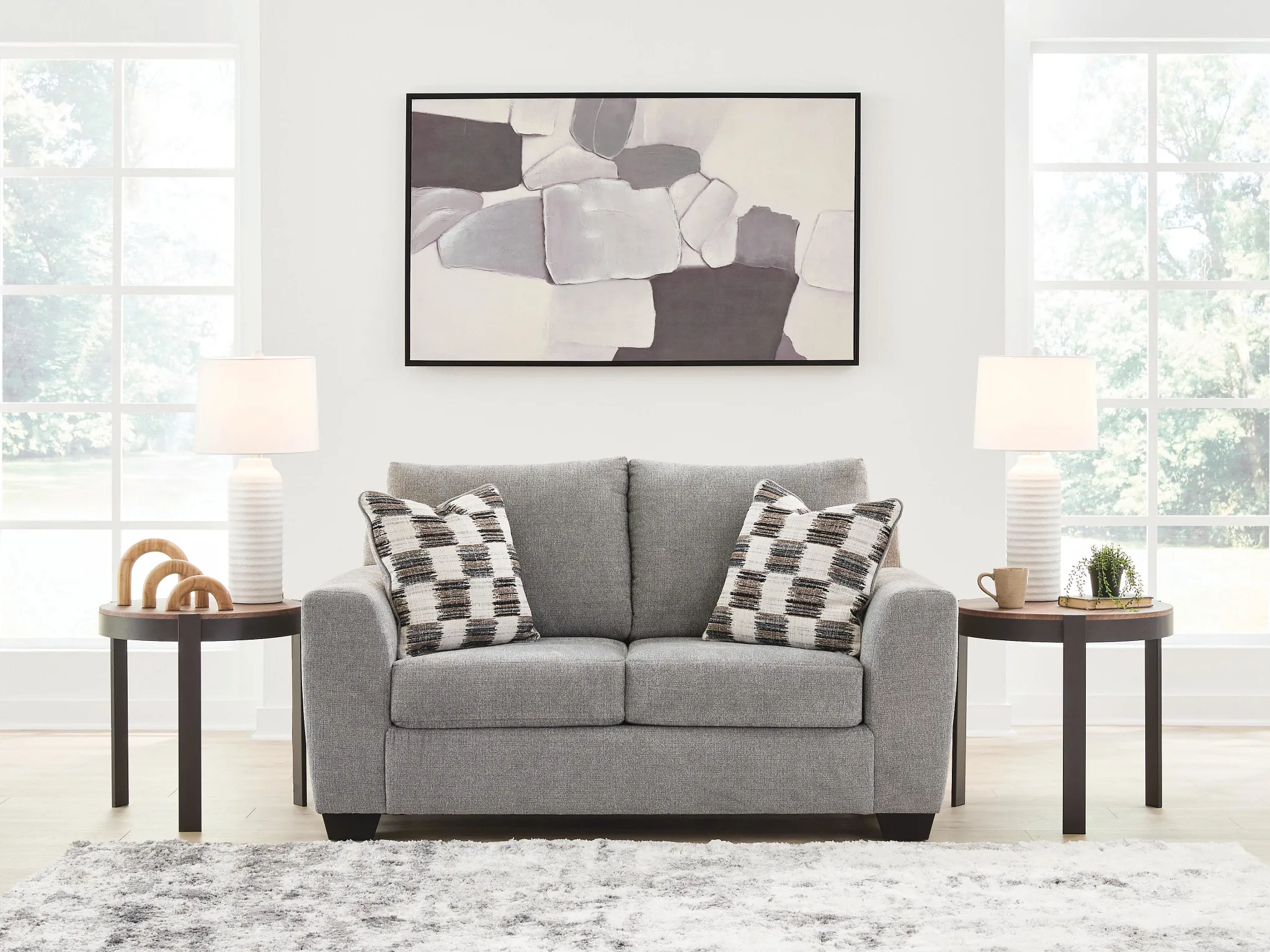 Loreo Light Gray Micro Loveseat