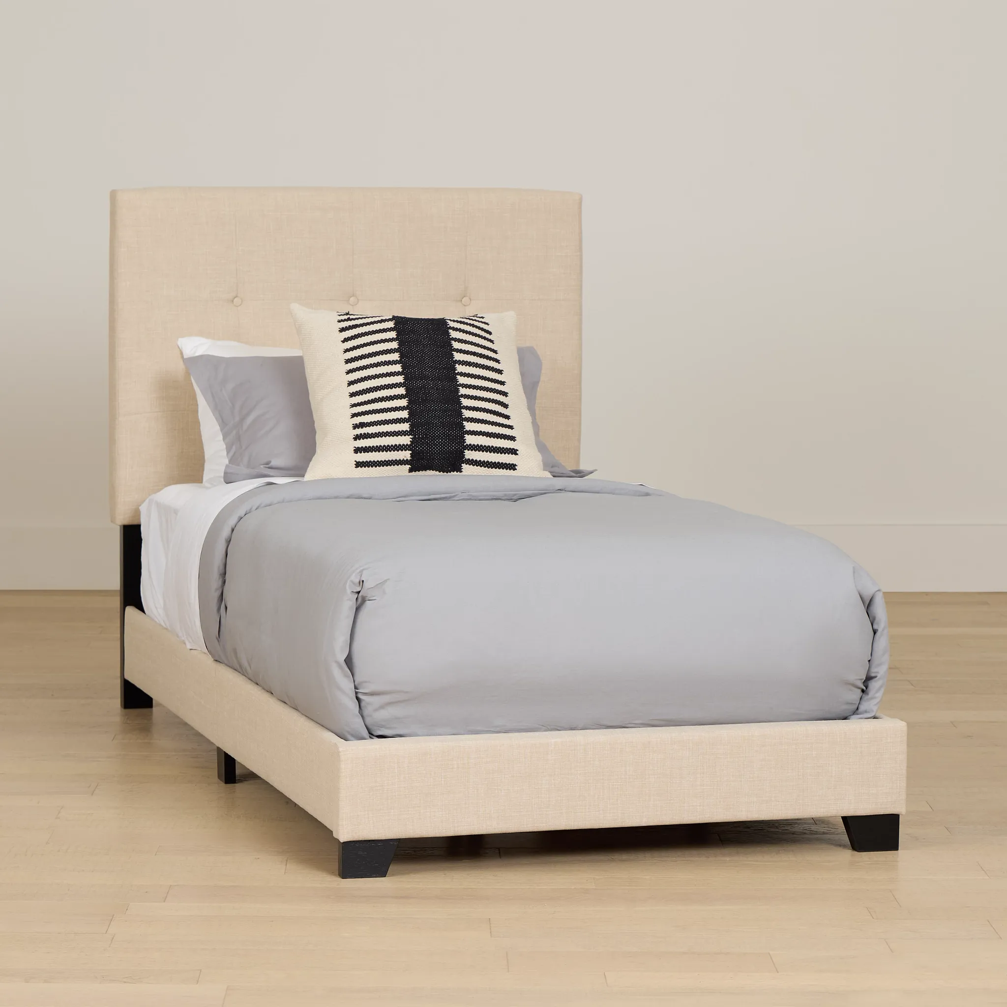 Flagler Beige Uph Panel Bed