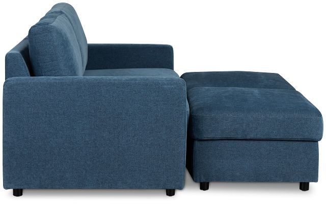 Addie Blue Fabric 4-piece Pit Storage Sectional