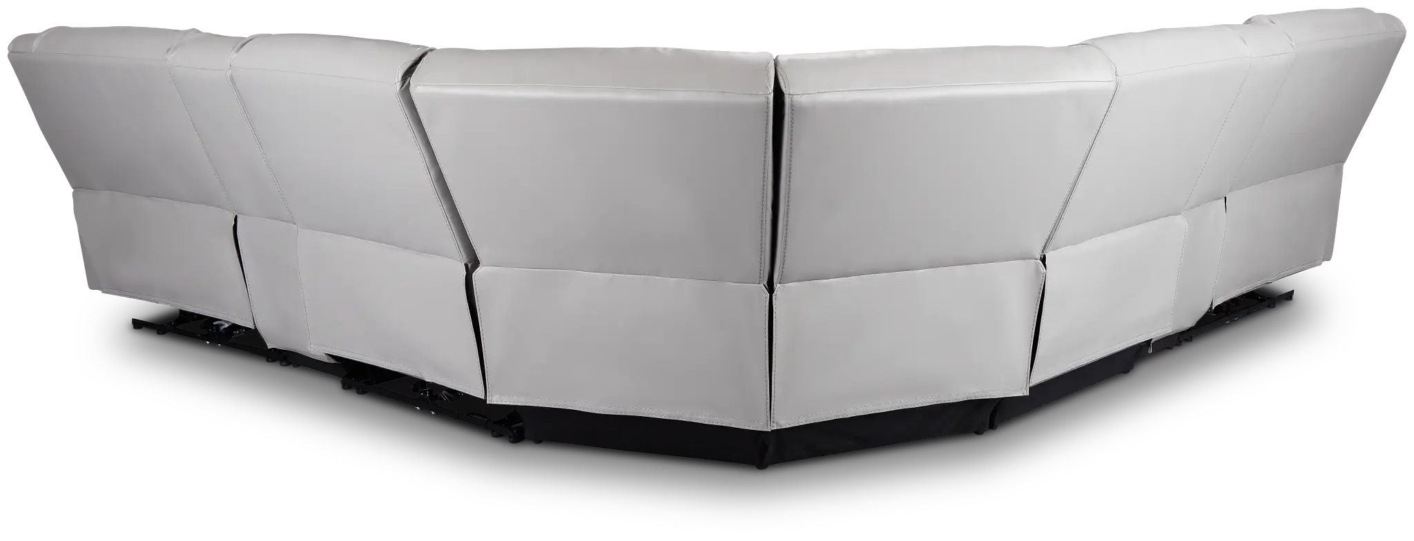 Peyton Light Gray Lthr/vinyl Large Triple Power Reclining Two-arm Sectional Peyton Light Gray Lthr/vinyl Large Triple Power Reclining Two-arm Sectional