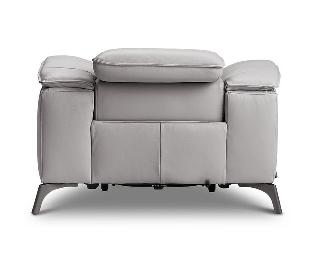 Pearson Gray Leather Power Recliner With Power Headrest