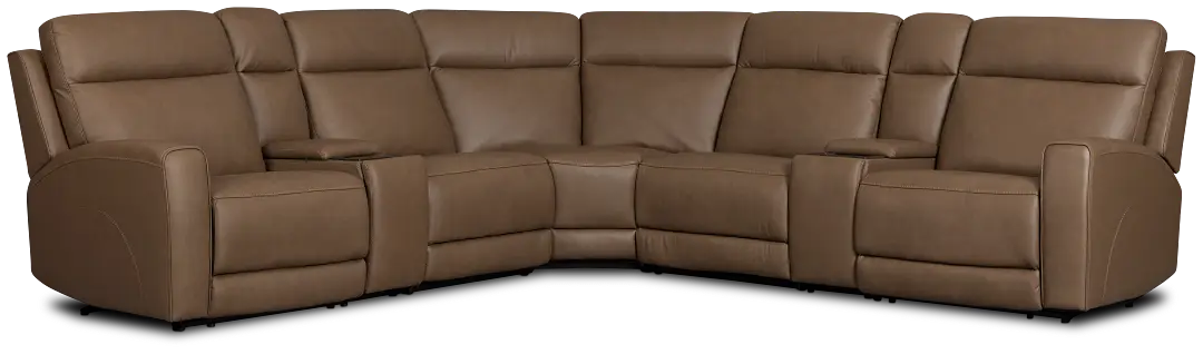 Flexsteel Belmont Dark Brown Lthr/vinyl Large Dual Power Reclining Two-arm Sectional Flexsteel Belmont Dark Brown Lthr/vinyl Large Dual Power Reclining Two-arm Sectional