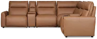 Edison Medium Brown Leather/vinyl Large Triple Power Reclining 2-arm Sectional
