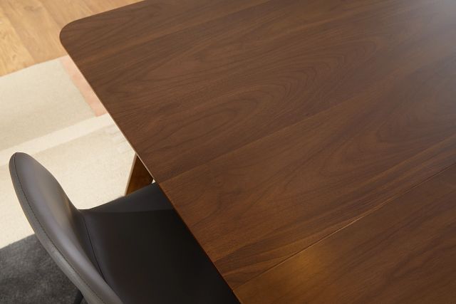 Palmdale Dark Tone Table & 4 Gray Upholstered Chairs