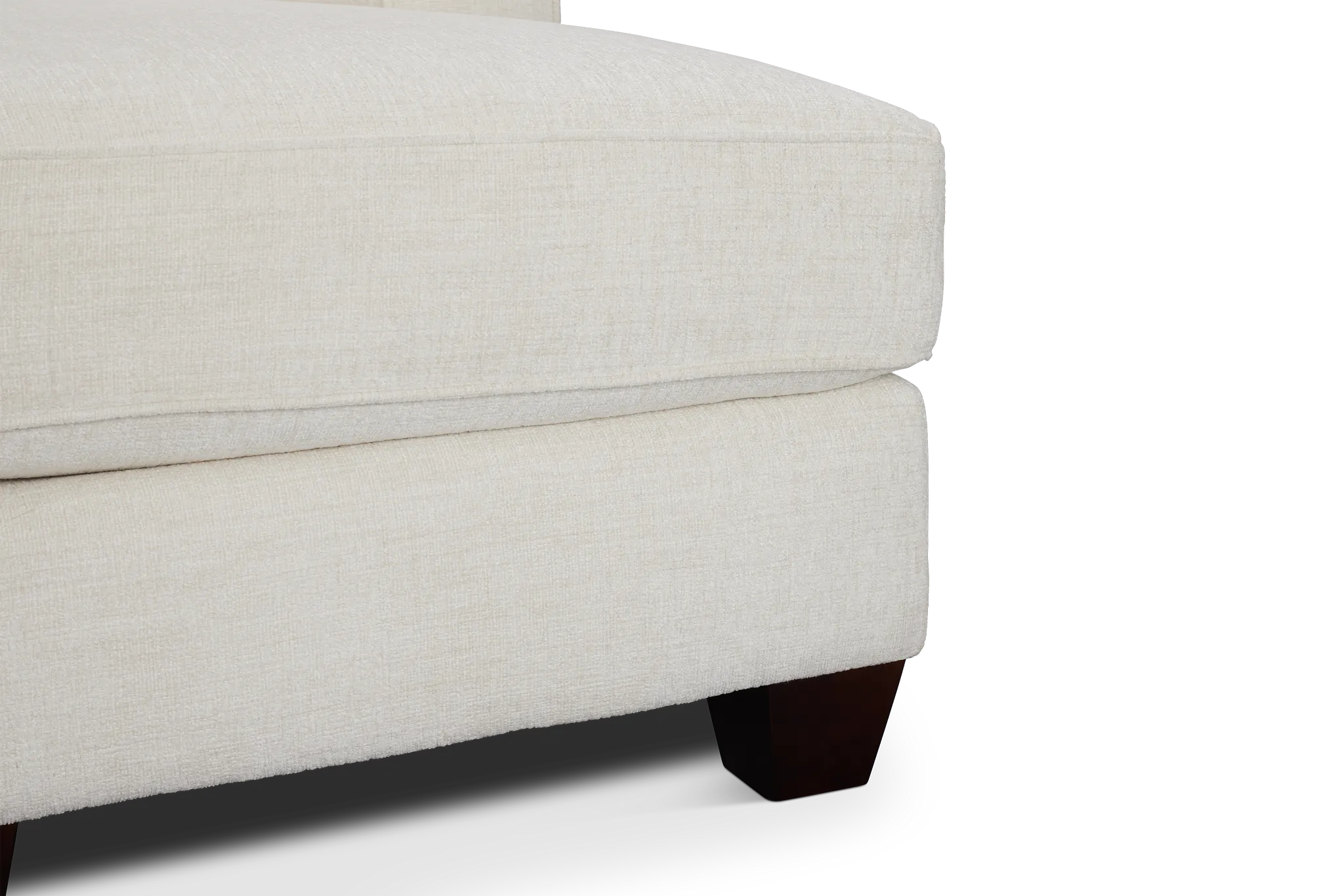 Andie White Fabric Small Right Chaise Sectional