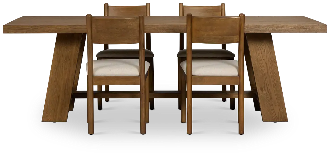 Rochester Mid Tone Rectangular Table & 4 Upholstered Chairs Rochester Mid Tone Rectangular Table & 4 Upholstered Chairs