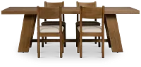 Rochester Mid Tone Rectangular Table & 4 Upholstered Chairs