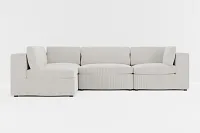 Destin Lucy Light Beige Fabric 4-piece Modular Sectional