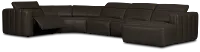 Jace Dark Gray Lthr/vinyl Small Right Chaise Power Reclining Sectional