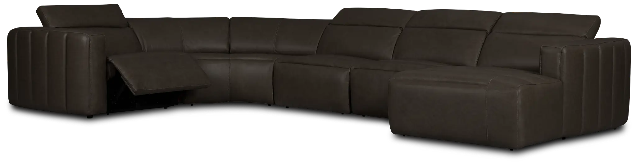 Jace Dark Gray Lthr/vinyl Small Right Chaise Power Reclining Sectional Jace Dark Gray Lthr/vinyl Small Right Chaise Power Reclining Sectional