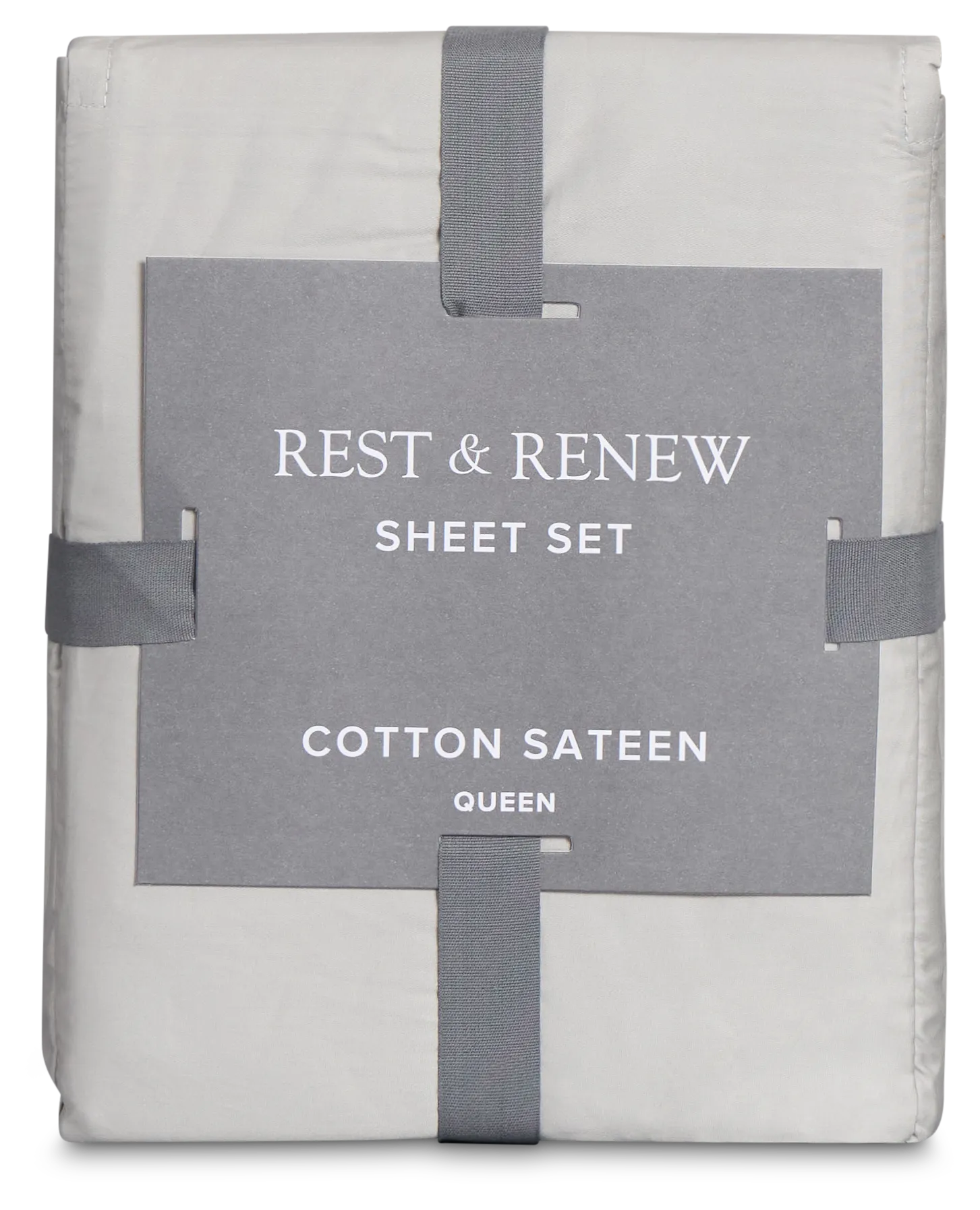 Rest & Renew Cotton Sateen Gray 300 Thread Sheet Set