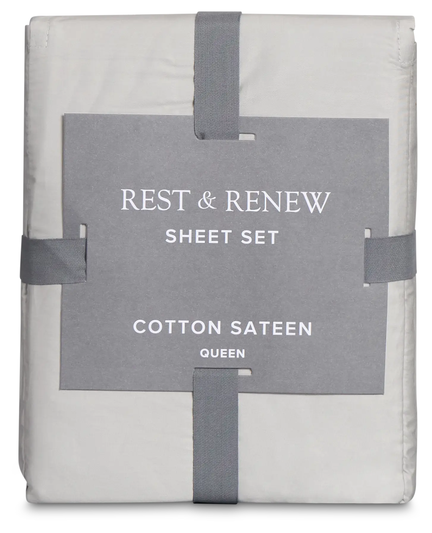 Rest & Renew Cotton Sateen Gray 300 Thread Sheet Set Rest & Renew Cotton Sateen Gray 300 Thread Sheet Set