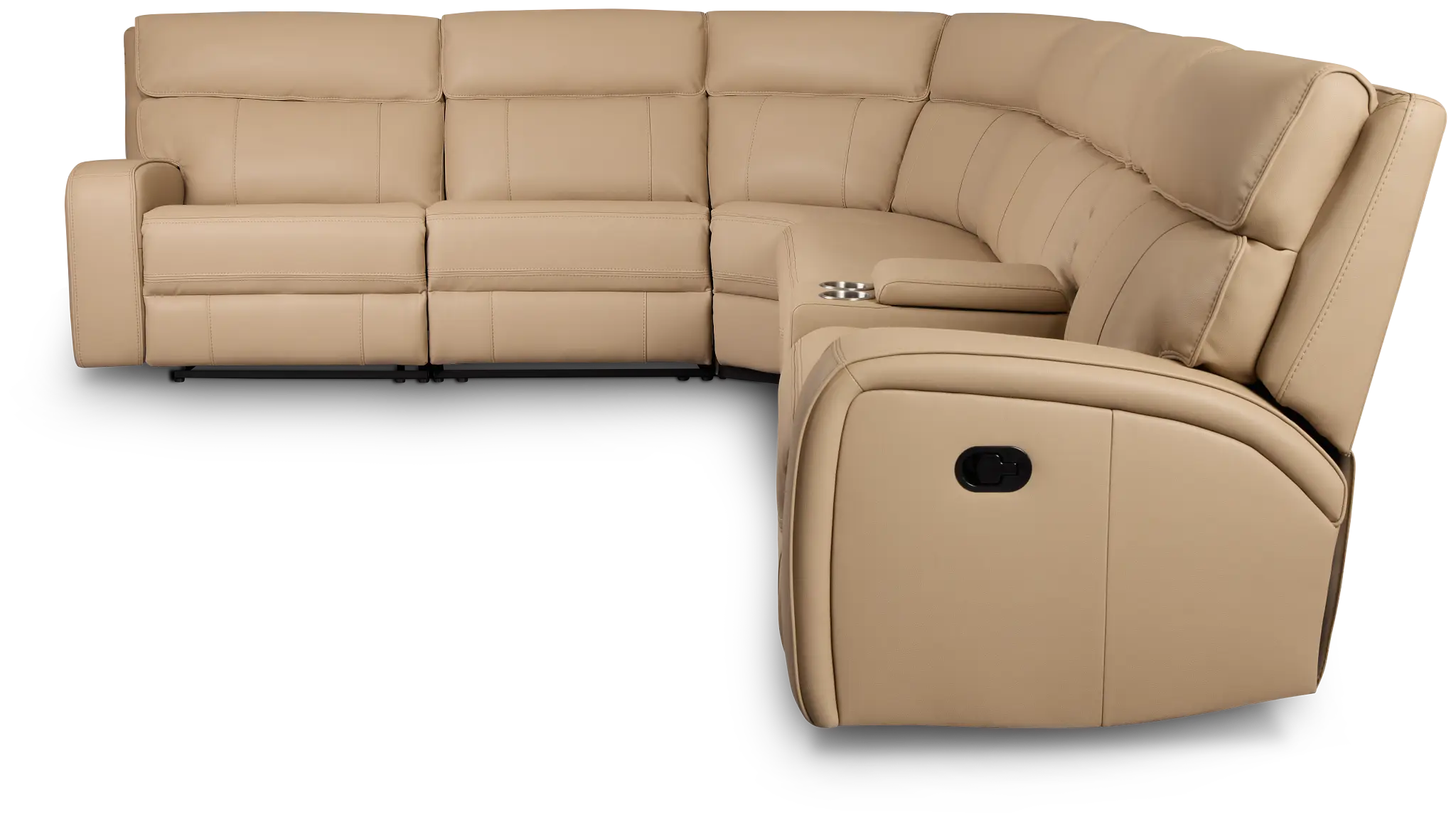 Rhett Taupe Micro Large Two-arm Manually Reclining Sectional Rhett Taupe Micro Large Two-arm Manually Reclining Sectional