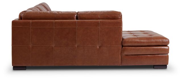 Braden Medium Brown Leather Medium Left Bumper Sectional