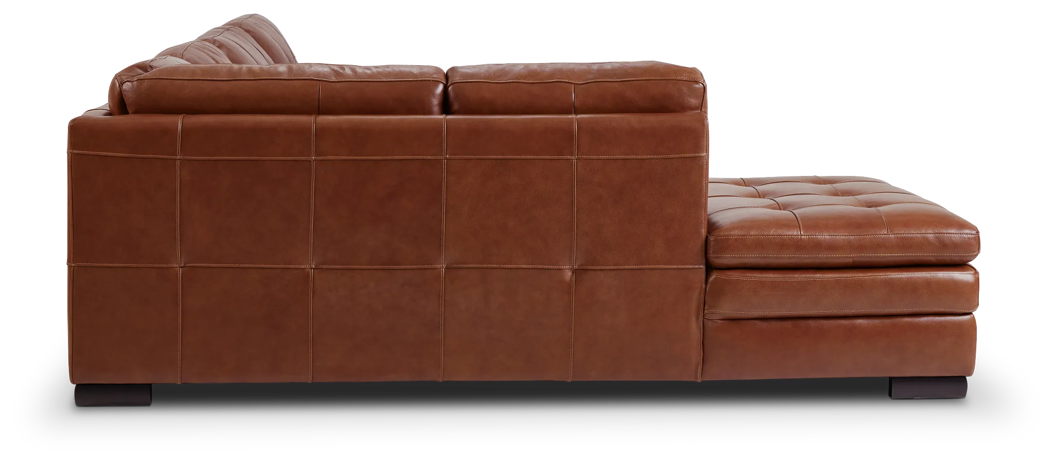 Braden Medium Brown Leather Medium Left Bumper Sectional