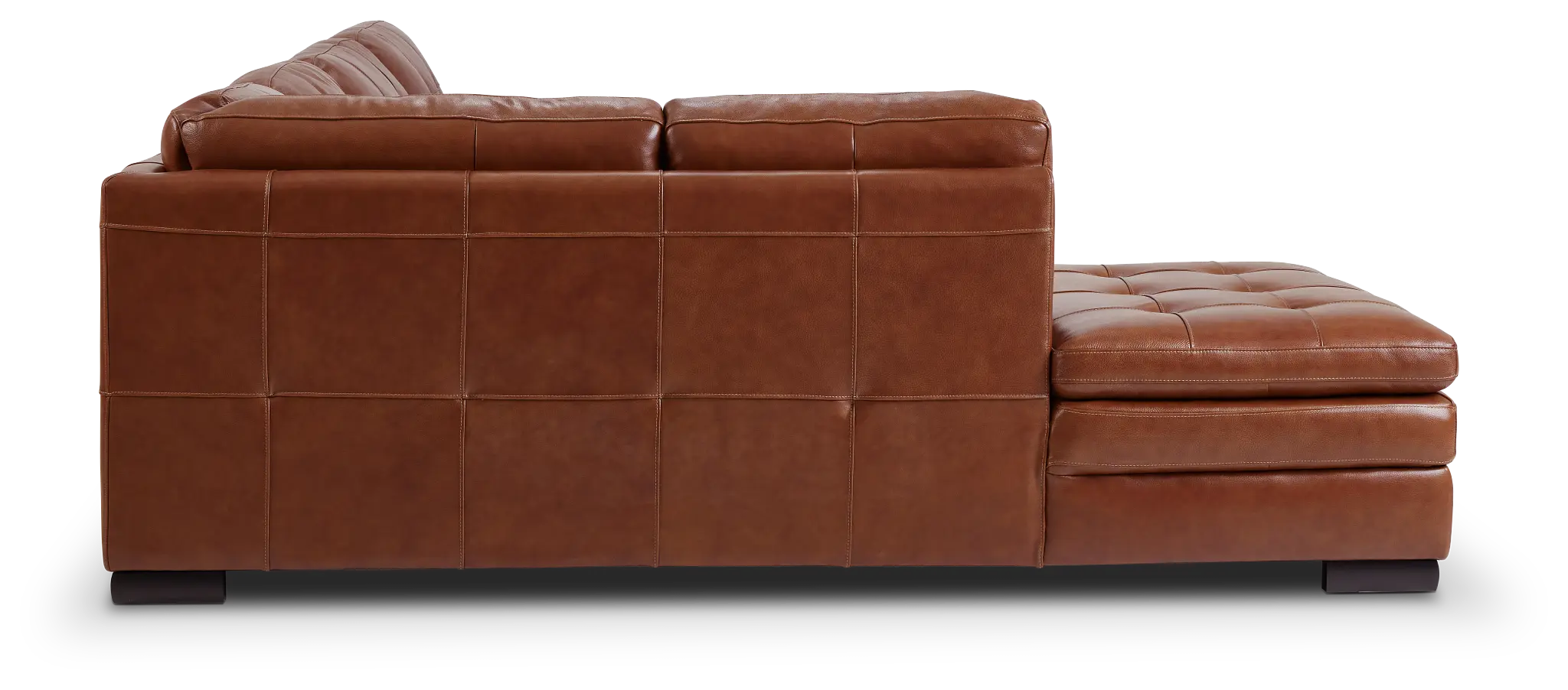 Braden Medium Brown Leather Medium Left Bumper Sectional Braden Medium Brown Leather Medium Left Bumper Sectional