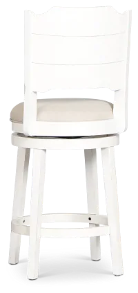 Sanibel Ivoryfabric 24" Upholstered Swivel Barstool