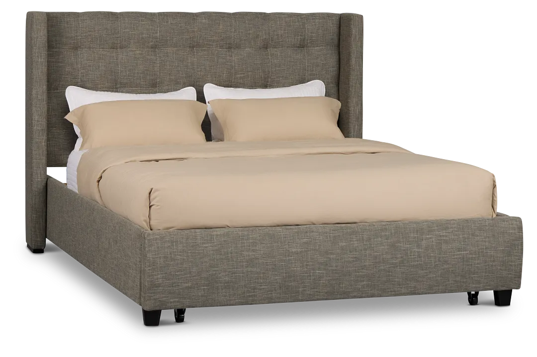 Chatham Gray Low Platform Storage Bed