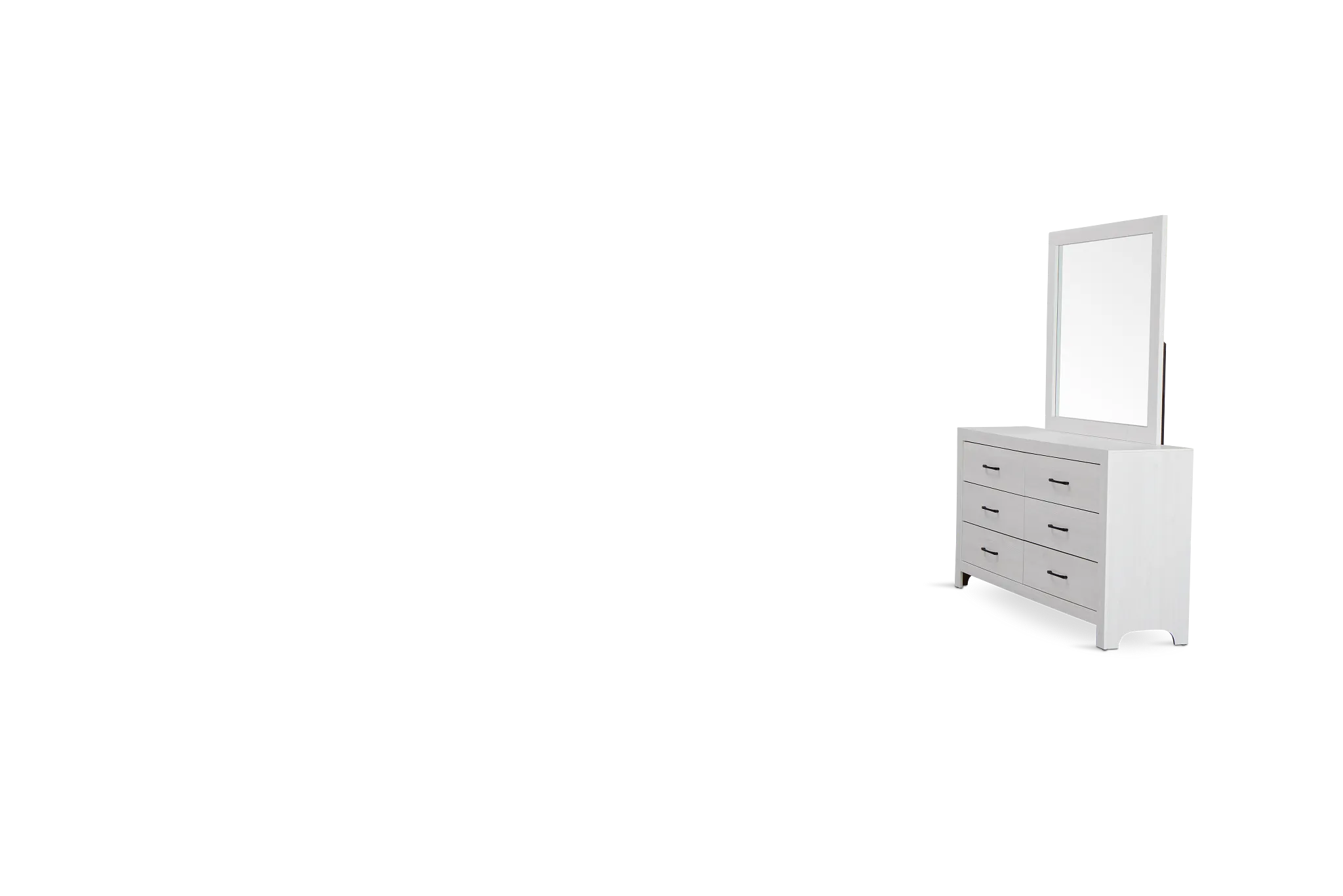 Ollie White Dresser & Mirror