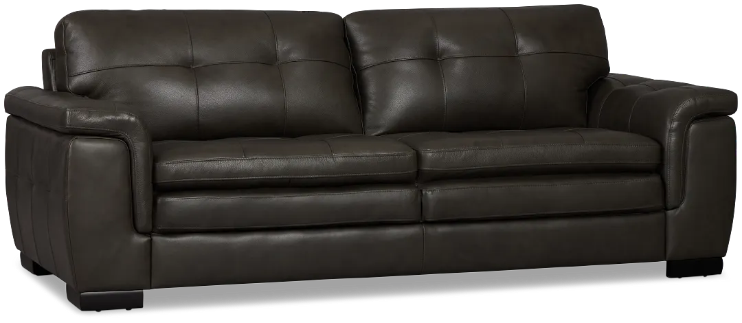 Braden Dark Gray Leather Sofa