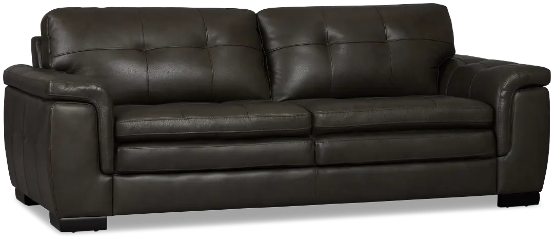 Braden Dark Gray Leather Sofa Braden Dark Gray Leather Sofa
