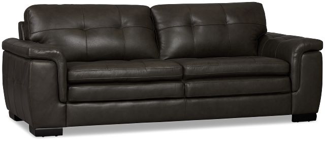 Braden Dark Gray Leather Sofa