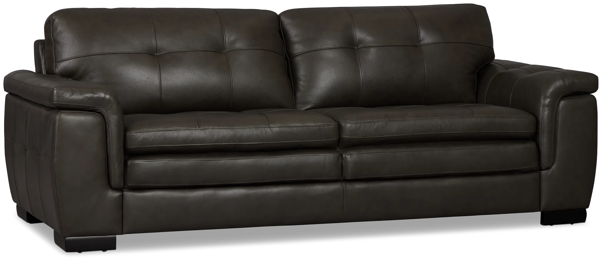 Braden Dark Gray Leather Sofa