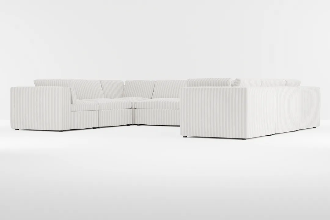 Destin Sea Lane Light Gray Fabric 8-piece Modular Sectional