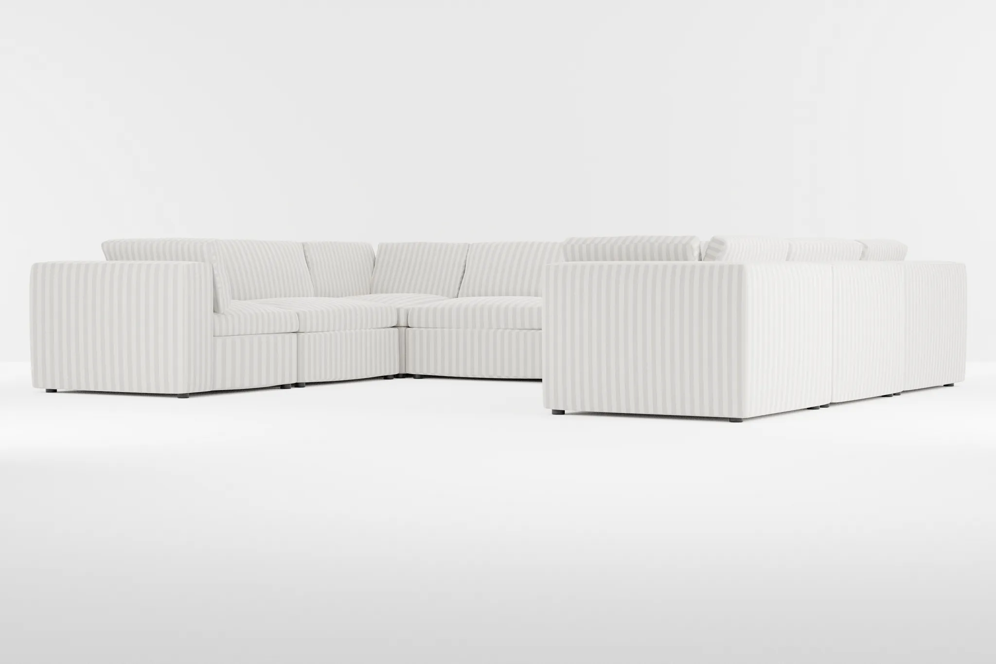 Destin Sea Lane Light Gray Fabric 8-piece Modular Sectional