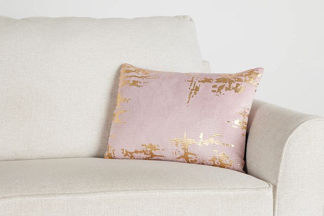 Langley Light Pink Velvet Lumbar Accent Pillow