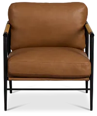 Fiora Light Brown Leather Accent Chair