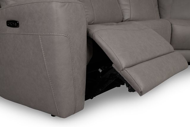 Colton Light Gray Micro Small Two-arm Power Reclining Sectional