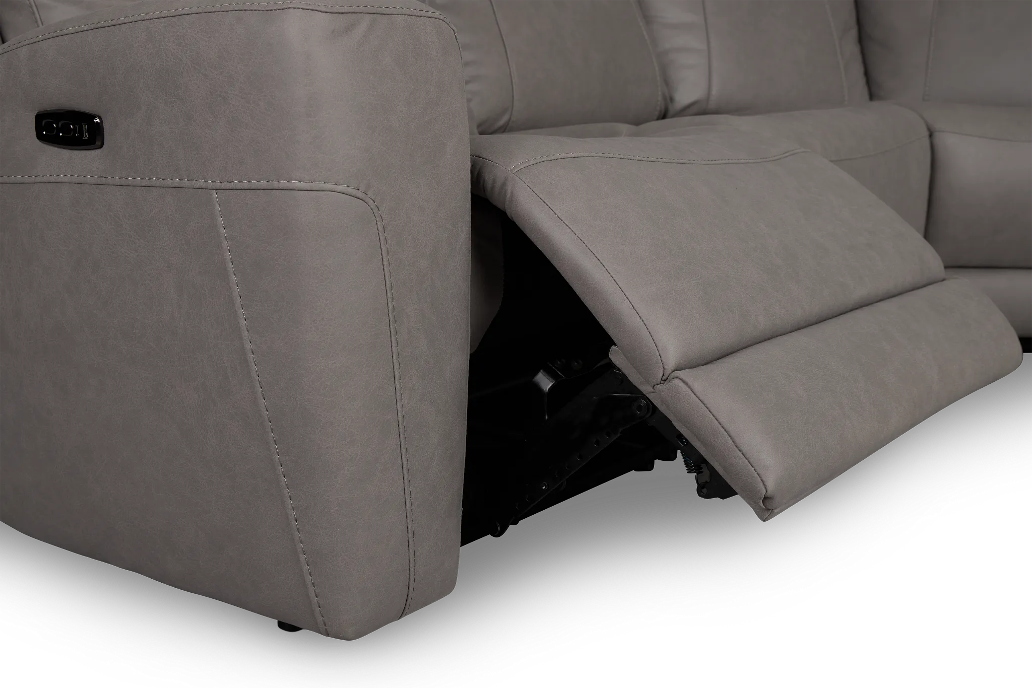 Colton Light Gray Micro Small Two-arm Power Reclining Sectional