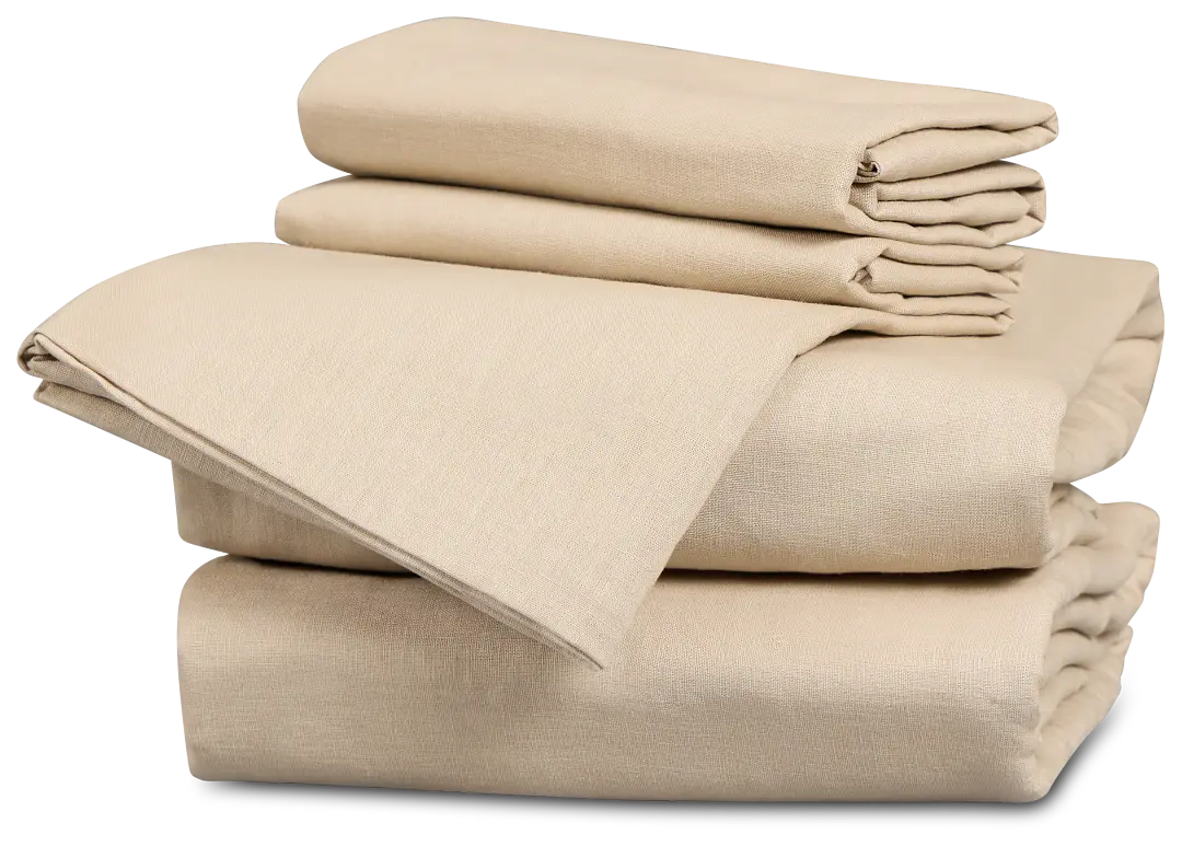 Rest & Renew Linen Blend Dark Beige Sheet Set Rest & Renew Linen Blend Dark Beige Sheet Set