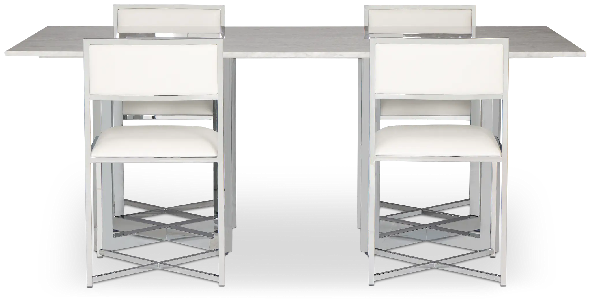 Amalfi White Marble Rectangular Table & 4 Metal Chairs Amalfi White Marble Rectangular Table & 4 Metal Chairs