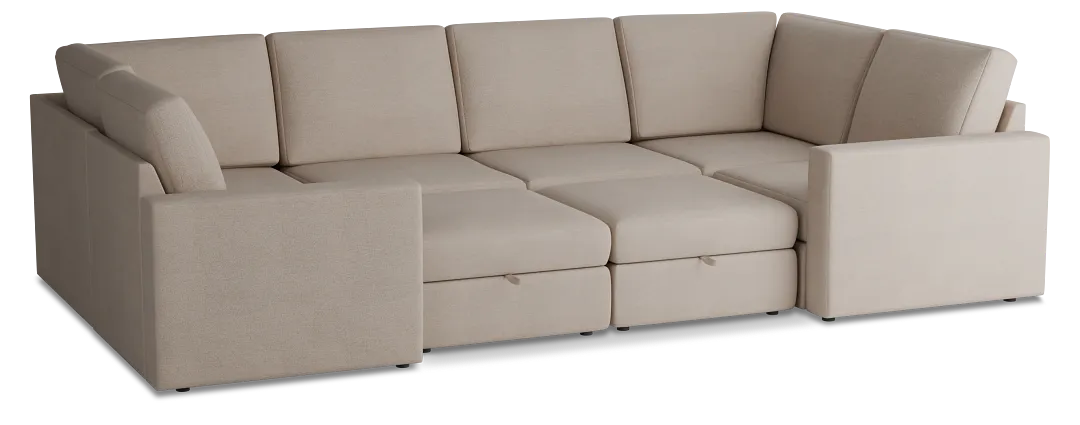 Citymod Beige Fabric 8-piece Pit Sectional