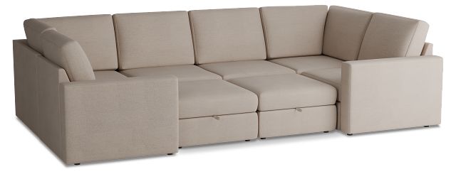 Citymod Beige Fabric 8-piece Pit Sectional
