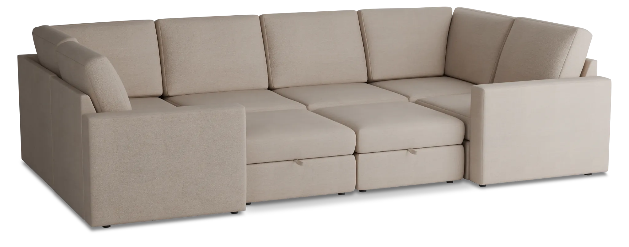 Citymod Beige Fabric 8-piece Pit Sectional