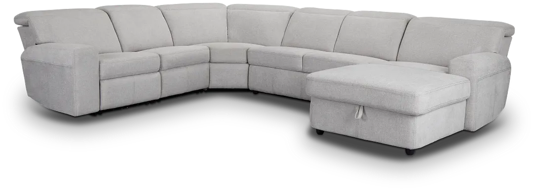 Callum Light Gray Storage Small Right Dual Power Chaise Sleeper Sectional