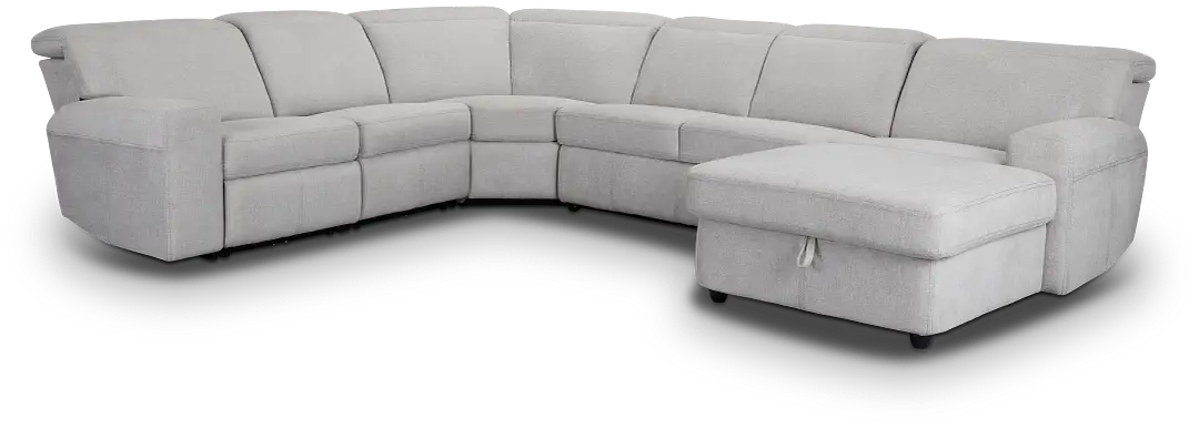 Callum Light Gray Storage Small Right Dual Power Chaise Sleeper Sectional Callum Light Gray Storage Small Right Dual Power Chaise Sleeper Sectional