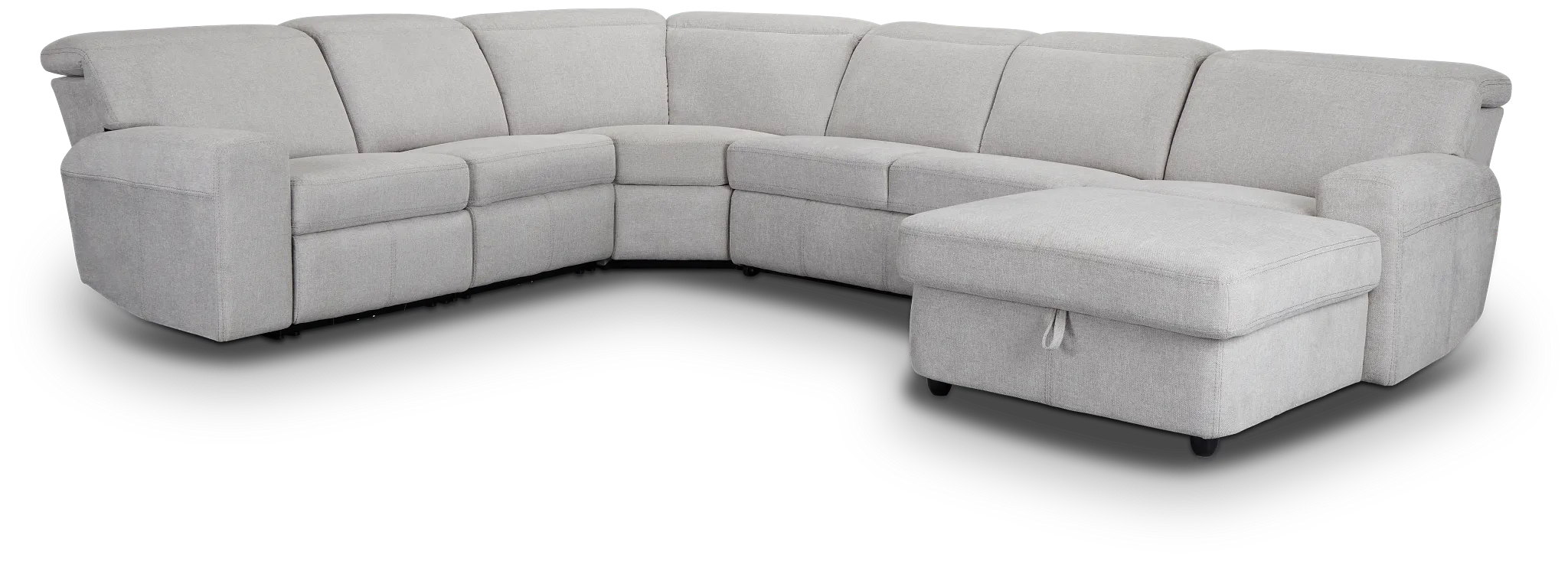 Callum Light Gray Storage Small Right Dual Power Chaise Sleeper Sectional