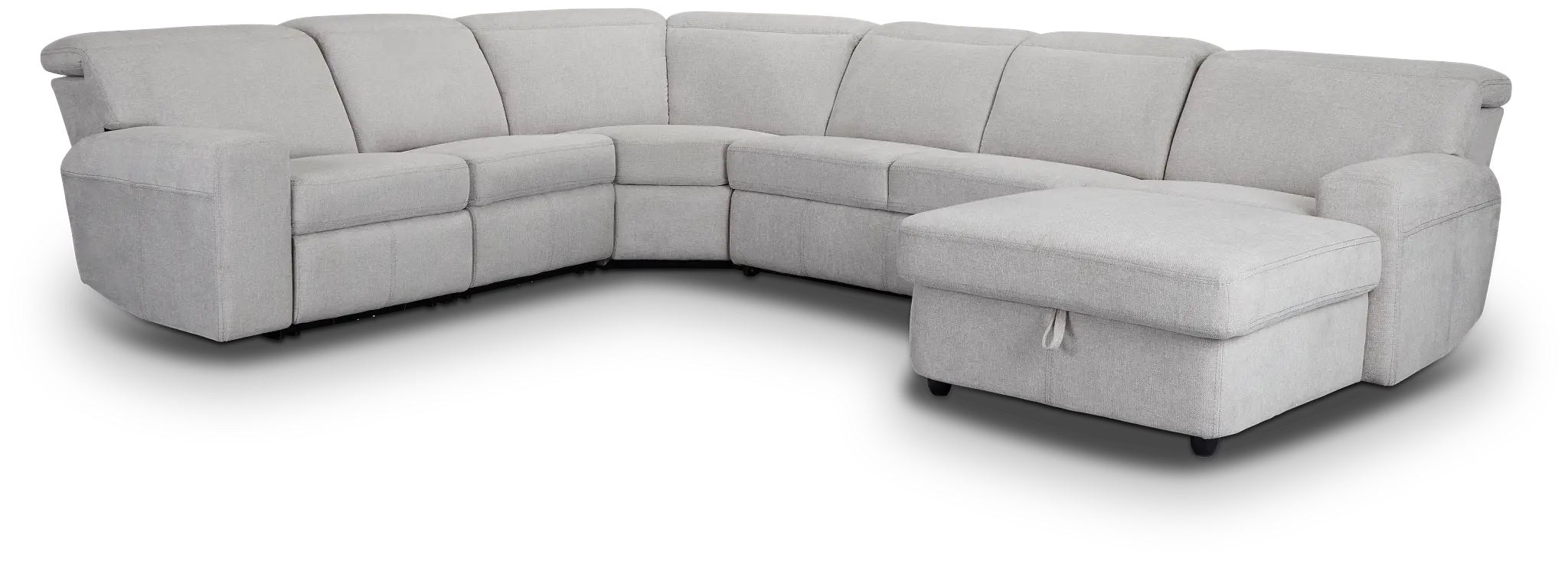 Callum Light Gray Storage Small Right Dual Power Chaise Sleeper Sectional Callum Light Gray Storage Small Right Dual Power Chaise Sleeper Sectional