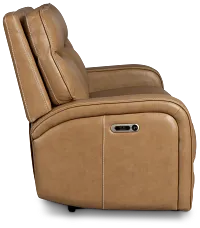 Jasper Light Brown Leather Power Reclining Sofa