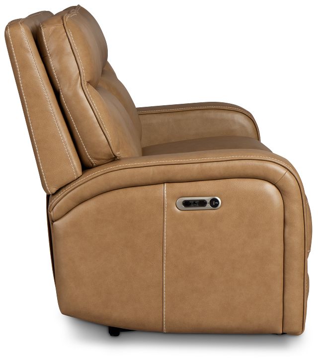 Jasper Light Brown Leather Power Reclining Sofa