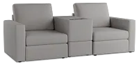 Citymod Light Gray Fabric 3-piece Modular Sofa With Storage Console